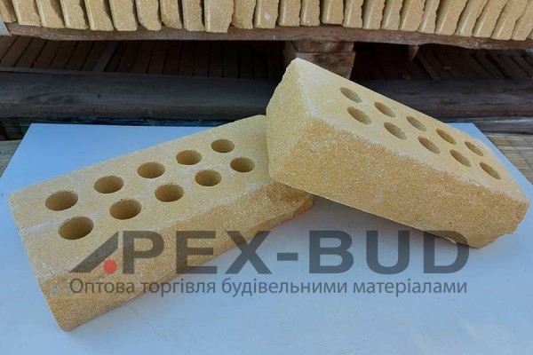 Лицьова цегла жовтий   скеля 250х100х65 мм